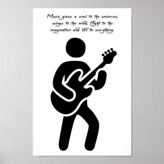 Guitar Player Music citeert Silhouette art Poster (Voorkant)