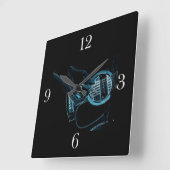 Guitar Player Music Lover's Wall Clock Vierkante Klok (Hoek)