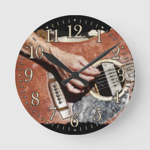 Guitar Player Music Thed Wall Clock Ronde Klok