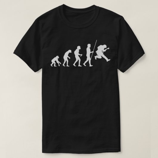 Guitar Player Musician Jumping Guitarist Evolution T-shirt (Design voorkant)