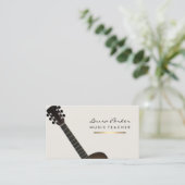 Guitar Player Musician Music Teacher Gold Visitekaartje (Staand voorkant)