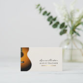 Guitar Player Musician Music Teacher Gold Visitekaartje (Staand voorkant)