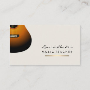 Guitar Player Musician Music Teacher Gold Visitekaartje