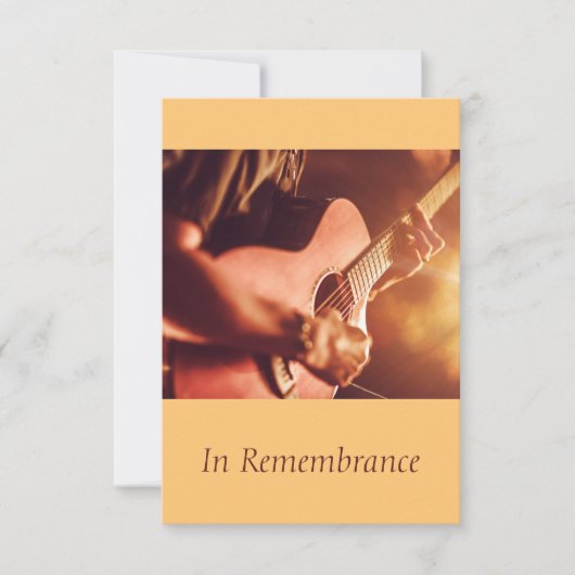 Guitar Player-muziek voor aangepaste Memorial Serv Kaart (Voorkant)