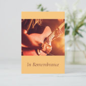 Guitar Player-muziek voor aangepaste Memorial Serv Kaart (Staand voorkant)