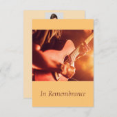 Guitar Player-muziek voor aangepaste Memorial Serv Kaart (Voorkant / Achterkant)