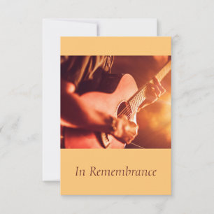 Guitar Player-muziek voor aangepaste Memorial Serv Kaart