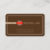 Guitar Player of Music Store Brown Visitekaartje (Voorkant)