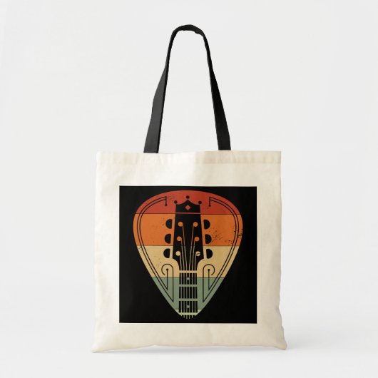 Guitar Player Retro Guitar Pick Music Tote Bag (Voorkant)