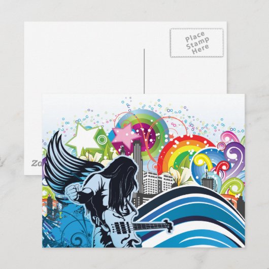 Guitar Player ~ Rock Heavy Metal Band Music Briefkaart (Voorkant / Achterkant)