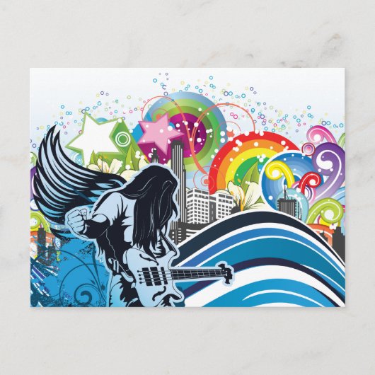 Guitar Player ~ Rock Heavy Metal Band Music Briefkaart (Voorkant)