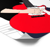 Guitar Player Rocker Guy Music cartoon Art Poster (Hoek)