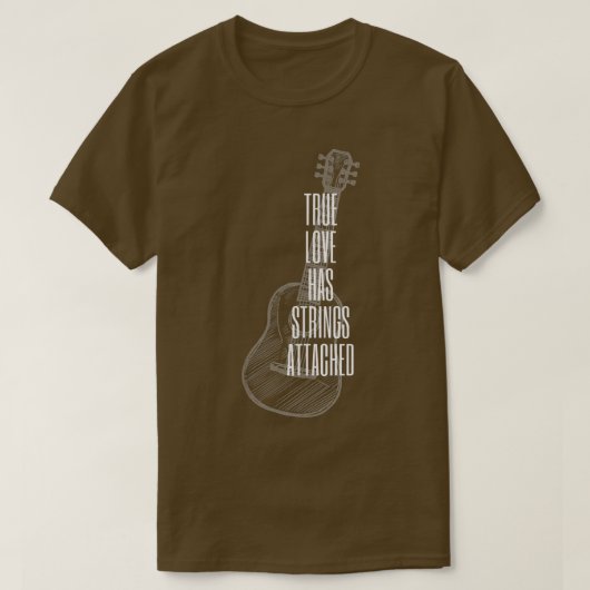 Guitar Player True Love Strings AttachedGuitar 141 T-shirt (Design voorkant)