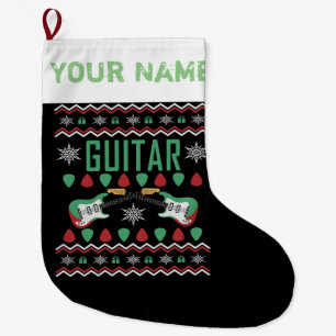 Guitar Player Ugly kerstSweater Style Grote Kerstsok