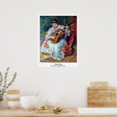 Guitar Player van Pierre-Auguste Renoir Poster (Keuken)