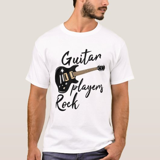Guitar Players Rock // Fun Music Quote T-shirt (Voorkant)
