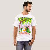 Guitar-Playing Chubby Cat T-shirt (Voorkant volledig)
