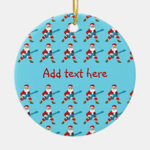 Guitar Plays Santa Claus Keramisch Ornament