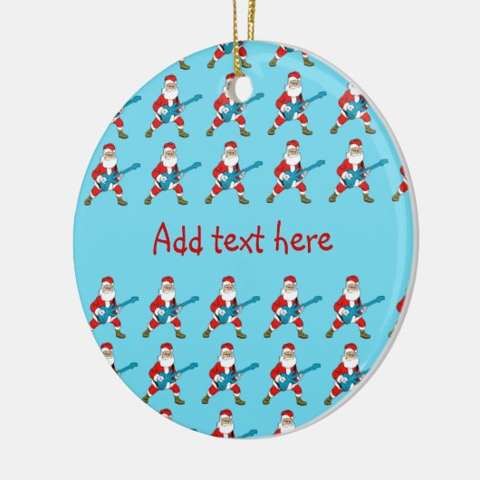 Guitar Plays Santa Claus Keramisch Ornament (Links)