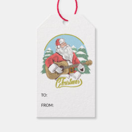 Guitar Plays Santa Claus | Kerstmis Cadeaulabel