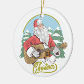 Guitar Plays Santa Claus | Kerstmis Keramisch Ornament (Links)