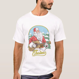 Guitar Plays Santa Claus | Kerstmis Tri-Blend Shirt