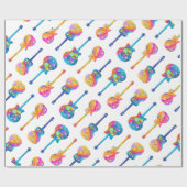 Guitar Pop Art Wrapping Paper Cadeaupapier (Vlak)