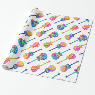 Guitar Pop Art Wrapping Paper Cadeaupapier
