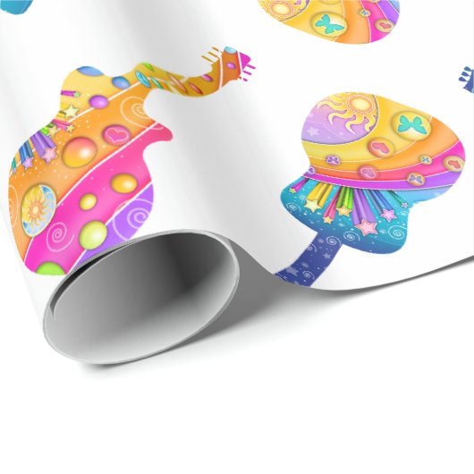 Guitar Pop Art Wrapping Paper Cadeaupapier (Rol Hoek)