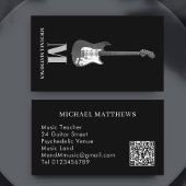 Guitar Professional Musician Custom QR Code Busine Visitekaartje