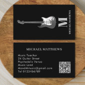 Guitar Professional Musician Custom QR Code Busine Visitekaartje