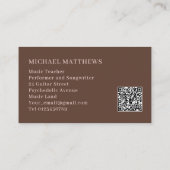 Guitar Professional Musicus Custom QR Code Visitekaartje (Achterkant)