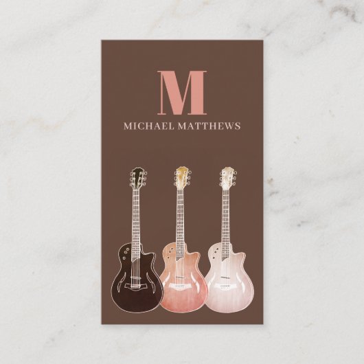 Guitar Professional Musicus Custom QR Code Visitekaartje (Voorkant)