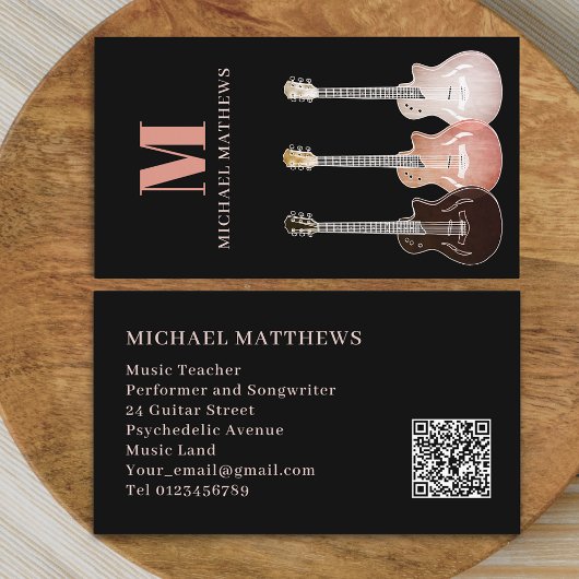 Guitar Professional Musicus Custom QR Code Visitekaartje