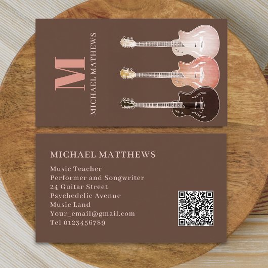Guitar Professional Musicus Custom QR Code Visitekaartje