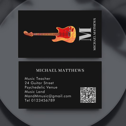 Guitar Professional Musicus Custom QR Code Visitekaartje