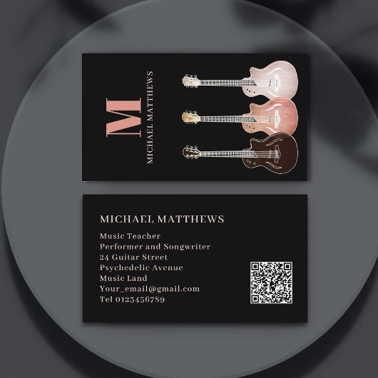 Guitar Professional Musicus Custom QR Code Visitekaartje