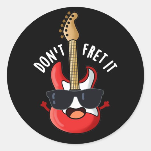 Guitar Pun Dark BG is grappig. Ronde Sticker (Voorkant)