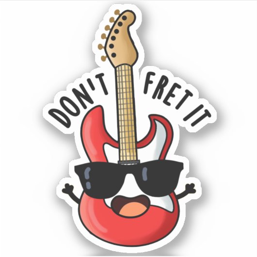 Guitar Pun is grappig. Sticker (Voorkant)