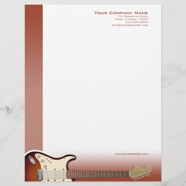Guitar Pusher Letterhead Custom Briefhoofd (Voorkant)