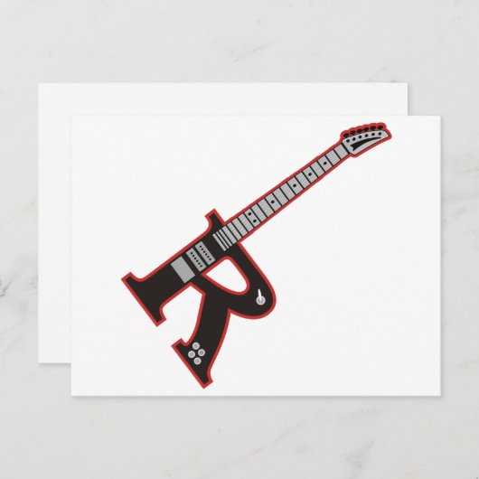 Guitar R Briefkaart (Voorkant / Achterkant)