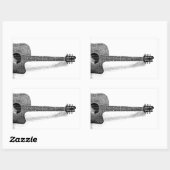 Guitar Rechthoekige Sticker (Vel)