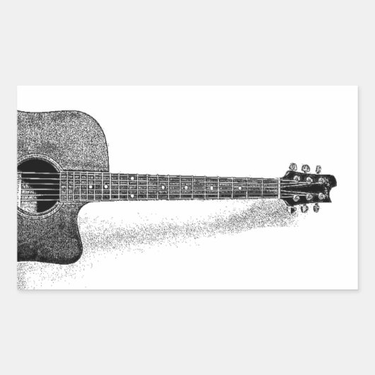 Guitar Rechthoekige Sticker (Voorkant)