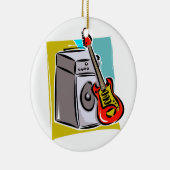 Guitar Red Leaning op Amp Graphic Keramisch Ornament (Rechts)
