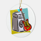 Guitar Red Leaning op Amp Graphic Keramisch Ornament (Links)