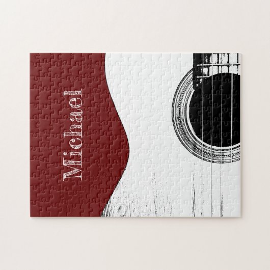 Guitar Red Musical Legpuzzel (Horizontaal)