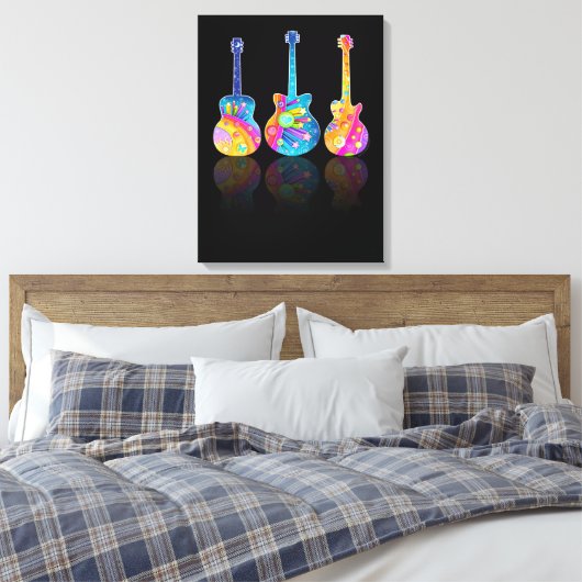  GUITAR REFLECTIONS CANVAS PRINT (Insitu (Slaapkamer))