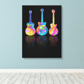  GUITAR REFLECTIONS CANVAS PRINT (Insitu (Houten vloer))