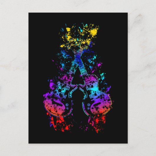 Guitar Retro Rock en Roll Music Lover Guitarist Briefkaart (Voorkant)