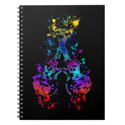 Guitar Retro Rock en Roll Music Lover Guitarist Notitieboek (Voorkant)